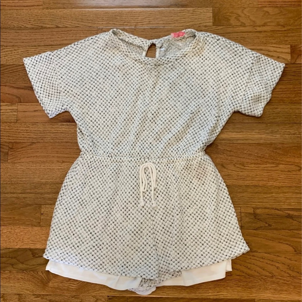 Pink lily knit romper